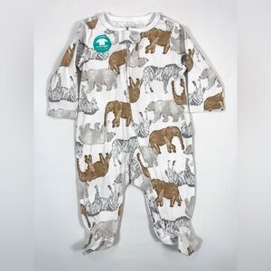 NWT CARTER’S CHILD OF MINE Baby Boys’ Zoo Animals Printed Footie Pajamas 0-3M